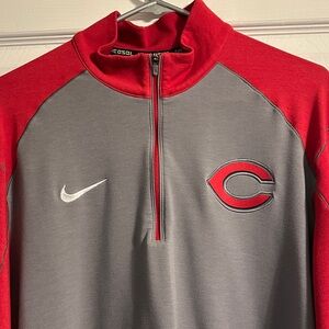 Nike Red and Gray Quarter-Zip Top
